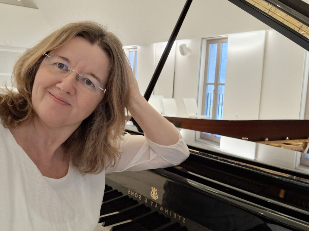 Csilla with the piano