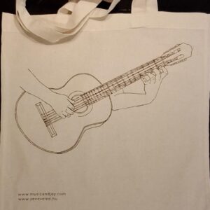 Tote bag with guitar print
