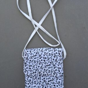 Crossbody purse with musical note print