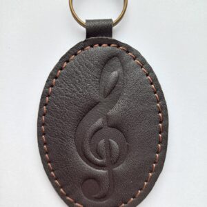 Leather key chain - oval shaped